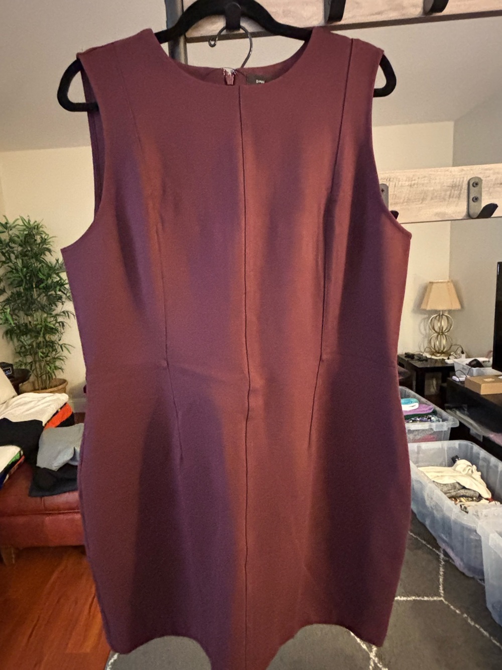 Banana Republic Plum Sleeveless Midi Sheath Dress